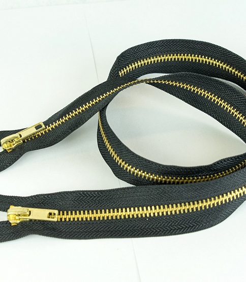 No5 Two Way Brass 28" Zip Black Only